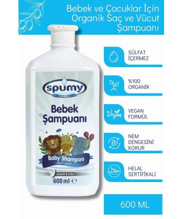 Spumy Organic Certified Sensitive Hair and Body Baby Shampoo - 600 ml