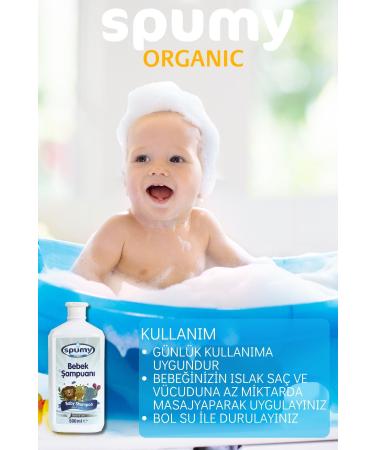Spumy Organic Certified Sensitive Hair and Body Baby Shampoo - 600 ml - Buy Online on GoSupps.com