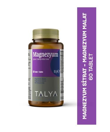 Talya Magnesium Malate Magnesium Citrate Vitamin B6 Containing Supplementary Food 60 Tablets