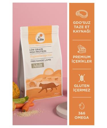 Kito Natural Fattening Lamb Adult Cat Food 2 Kg