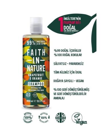 Faith In Nature Natural Refreshing Shampoo Grapefruit & Orange For Normal & Oily Hair Prone to Dandruff - Buy Online on GoSupps.com
