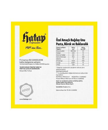 Hatap Mills Additive-Free Flour for Cake Pastry and Baklava 10 Kg - Buy Online on GoSupps.com