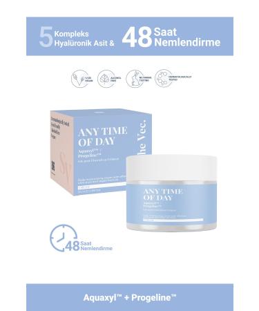 SHE VEC ANY TIME OF DAY-48 Hour Effective Moisturizing Cream-5 Complex Hyaluronic Acid | All Skin Types 50ml