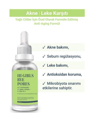 SHE VEC HI GIRLS BYE PORES - Anti-Acne and Anti-Blemish Arbutin 2% Niacinamide ZINC PCA 1% Serum 30 ml - Buy Online on GoSupps.com