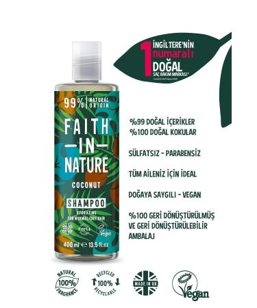 Faith In Nature Natural Moisturizing Shampoo Coconut For Normal & Dry Hair - Buy Online on GoSupps.com