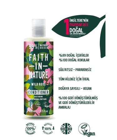 Faith In Nature Natural Repairing Conditioner Wild Rose For Normal & Dry Hair - Buy Online on GoSupps.com