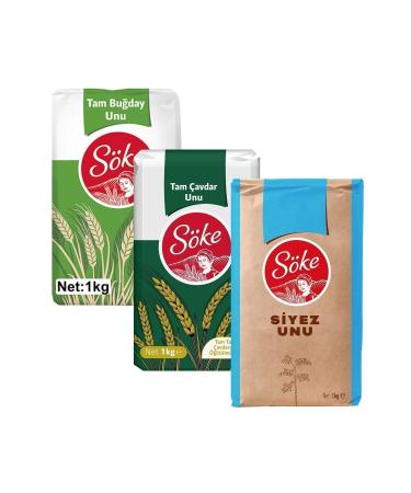 S ke Whole Wheat Flour 1 kg Rye Flour 1 kg Einkorn Flour 1 kg 3 Piece Set