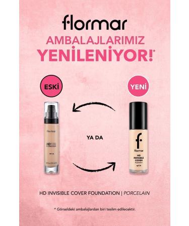 Flormar Natural Finish Foundation - Invisible Cover HD Fdt. - 020 Porcelain - 8682536059015 - Buy Online on GoSupps.com