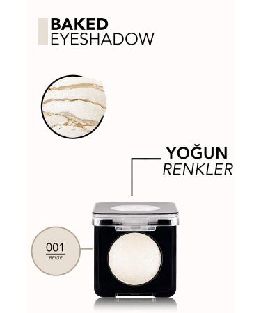 Flormar Intense Shiny Eyeshadow - Baked Eyeshadow -001 Beige- 8682536052344 - Buy Online on GoSupps.com