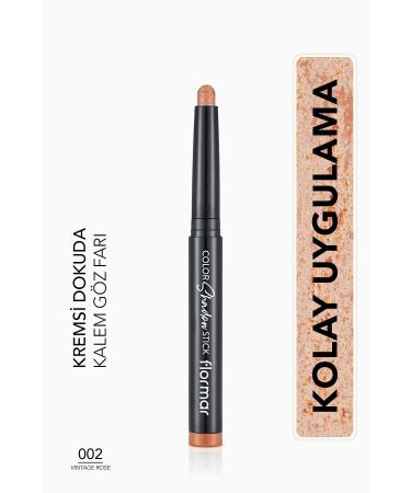 Flormar Waterproof Luminous Pencil Eyeshadow -color Shadow Stick- 002 Vintage Rose-8682536039420