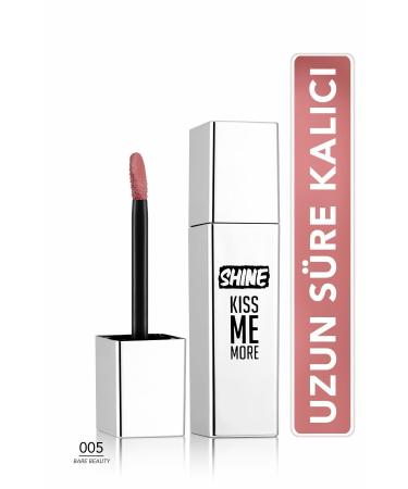 Flormar Permanent Shine Liquid Lipstick (LIGHT ROSE DRY) - Shine Kiss Me More Lls - 005 Bare Beauty - 8682536083751