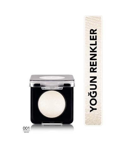 Flormar Intense Shiny Eyeshadow - Baked Eyeshadow -001 Beige- 8682536052344