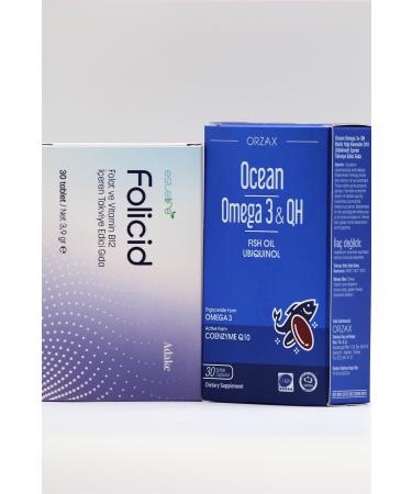 Ocean Omega 3 and QH 30 Capsules Folicid Folate and Vitamin B12 30 tablets