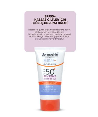Dermoskin Blueage+ Sensitive Skin Sunscreen Cream SPF 50+ 50 ml - Buy Online on GoSupps.com