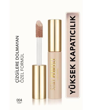 Flormar Natural Finish Concealer (COLD UNDERTONE) - Stay Perfect Concealer - 004 Ivory - 8682536085502