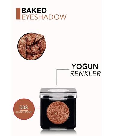 Flormar Intense Shiny Eyeshadow - Baked Eyeshadow -008 Golden Brown- 8682536052481 - Buy Online on GoSupps.com