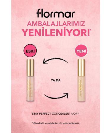 Flormar Natural Finish Concealer (COLD UNDERTONE) - Stay Perfect Concealer - 004 Ivory - 8682536085502 - Buy Online on GoSupps.com