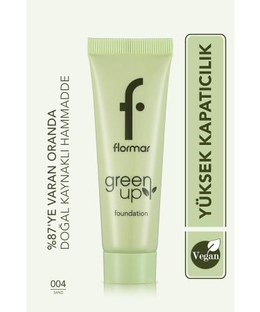 Flormar Semi-Matte Finish Water Based Vegan Foundation (cold Undertone) - Green Up Foundation - 004 - 4251903322232