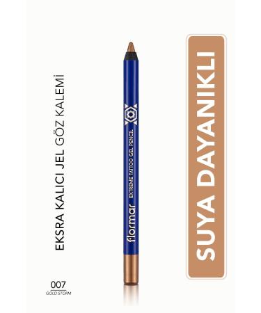 Flormar Waterproof Shimmer Gel Eye Pencil - Glamor Eyes Gel Pencil -007 Gold Storm-