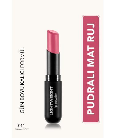 Flormar Ultra Light Matte Lipstick (INTENSIVE PINK) - Lightweight Lip Powder - 011 Pink For Night - 8682536061841