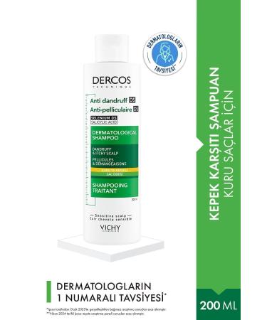 Vichy Dercos Anti-Dandruff Hair Care Shampoo for Dry Hair 200 ml