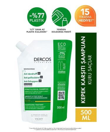 Vichy Dercos Anti-dandruff Anti-Dandruff Shampoo Dry Hair Refill Pack 500 ml