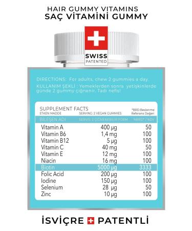 SOVITAL Hair Swiss Patented Hair Vitamin - 60 Gummy - Buy Online on GoSupps.com