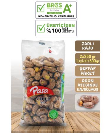 Pasha Nuts Roasted Cashews in Wood Fire 250 gr X 2 Pieces (TOTAL 500 GR)