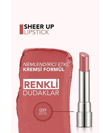 Flormar Moisturizing Shiny Lipstick (PINK) - Sheer Up Lipstick New - 009 Baby Girl - 8682536012072 - Buy Online on GoSupps.com