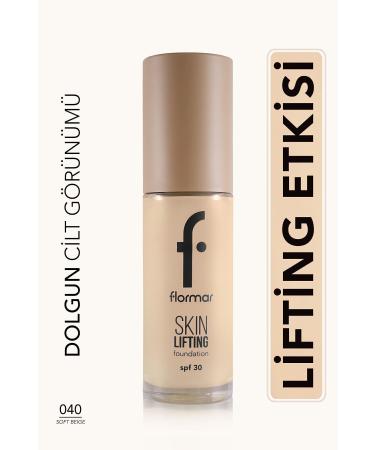 Flormar Spf30 Firming Foundation (WARM UNDERTONE) - Skin Lifting Foundation - 040 Soft Beige - 8682536059596