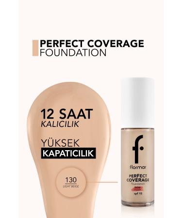 Flormar Perfect Coverage Intensive Concealer Water Based Foundation (YELLOW UNDERTONE) -130 Light Beige -8682536070539 - Buy Online on GoSupps.com