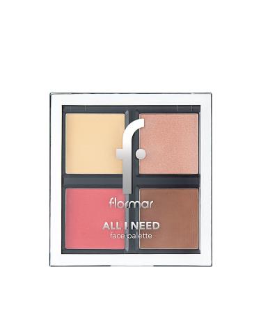 Flormar 4 in 1 Face Makeup Palette - All I Need Face Palette - 000 - 8682536034371 - Buy Online on GoSupps.com