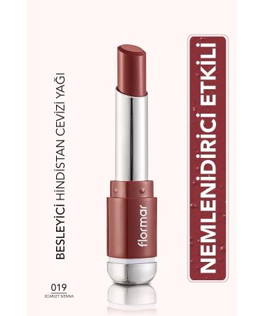 Flormar Satin Textured Stick Lipstick - Prime N Lips Lipstick - 019 Scarlet Sienna- 8690604364503