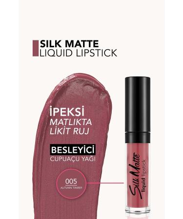 Flormar Velvet Texture Liquid Matte Lipstick - Silk Matte Liquid Lipstick - 005 AUTUMN TIMBER - 8690604397341 - Buy Online on GoSupps.com