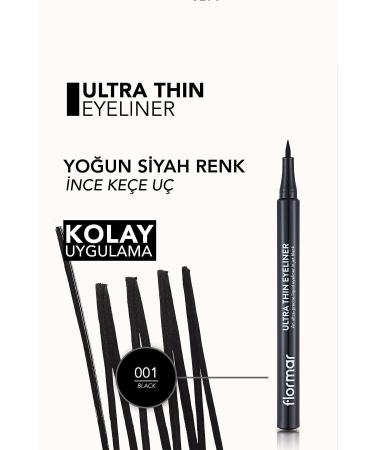 Flormar Ultra Thin Eyeliner (BLACK) - Ultra Thin Eyeliner - 001 Black - 8690604478491 - Buy Online on GoSupps.com