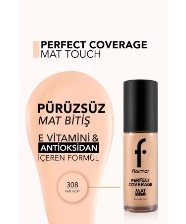 Flormar Matte One Vitamin E Foundation - Mat Touch Foundation - 308 Fair Ivory - 8682536057684 - Buy Online on GoSupps.com