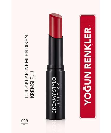 Flormar Semi Glossy Stick Lipstick- Creamy Stylo Lipstick -008 Red-8682536013680