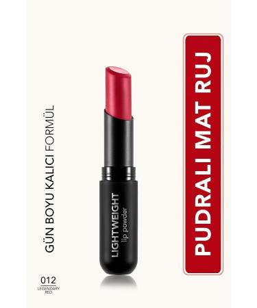 Flormar Ultra Light Matte Lipstick (VIVID RED) - Lightweight Lip Powder - 012 Legendary Red - 8682536061865