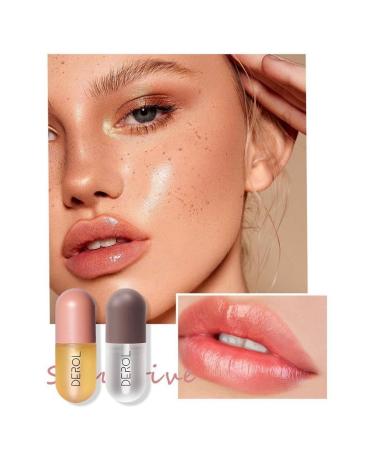DEROL Lip Plumper & Lip Moisturizer & Lip Gloss Balm 2 Piece Set