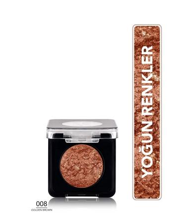 Flormar Intense Shiny Eyeshadow - Baked Eyeshadow -008 Golden Brown- 8682536052481