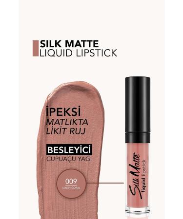 Flormar Velvet Texture Liquid Matte Lipstick - Silk Matte Liquid Lipstick - 009 NASTY CORAL - 8690604505364 - Buy Online on GoSupps.com
