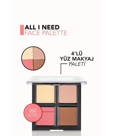 Flormar 4 in 1 Face Makeup Palette - All I Need Face Palette - 000 - 8682536034371 - Buy Online on GoSupps.com