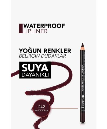 Flormar Waterproof Lipliner - Waterproof Lip Pencil No:242 Deep Bordeaux 1.14 g 8690604567577 - Buy Online on GoSupps.com