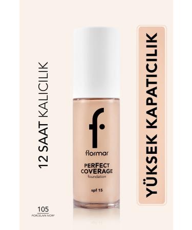 Flormar Perfect Coverage Intensive Concealer Water Based Foundation (PINK UNDERTONE) -105 Porcelain Ivory -8682536058223