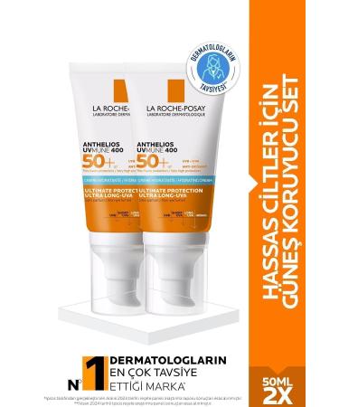 La Roche Posay Anthelios Uvmune Sensitive Skin High Protection Face Sun Cream Set 50 ml SPF50+X2