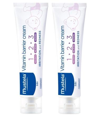 Mustela 1.2.3 Vitamin Barrier Diaper Rash Cream 2 X 50 Ml