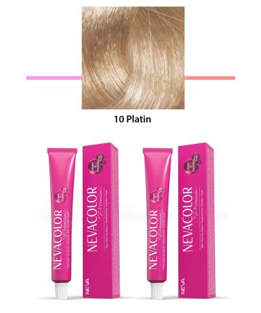 Sfey 2 Set Premium 10 Platinum - Permanent Cream Hair Dye 2 X 50 g Tube - FSK1882-7737