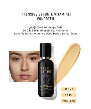 Bobbi Brown INTENSIVE EVENING SKIN TONE BRIGHT FINISH VITAMIN E SERUM FOUNDATION-30 ML-WARM BEIGE PASSI.1537