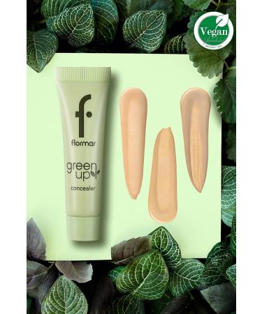 Flormar Vegan Liquid Concealer Giving a Moisture and Bright Appearance-green Up Concealer-002 Beige-4251903322256 - Buy Online on GoSupps.com
