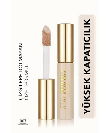 Flormar Natural Finish Concealer (COLD UNDERTONE) - Stay Perfect Concealer - 007 Light Beige - 8682536085564